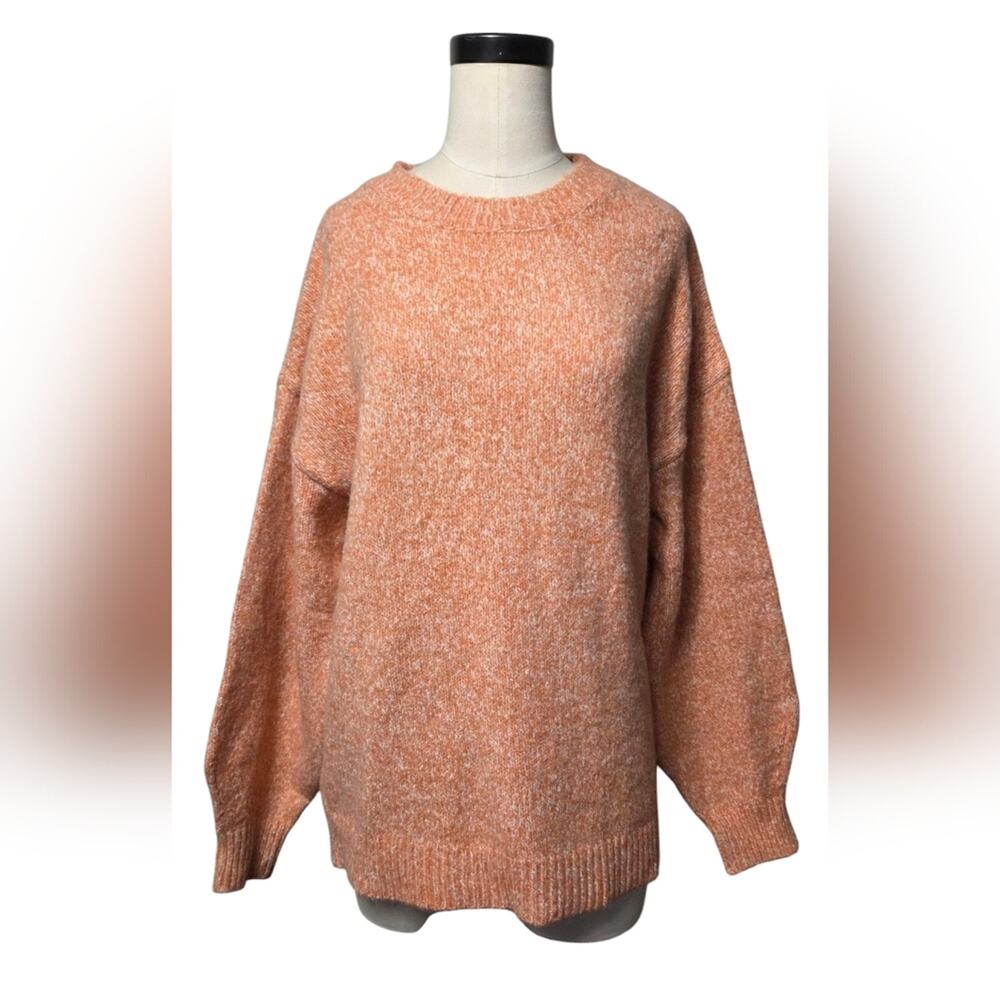 Pink Clover Orange Crew Neck Oversized Sweater